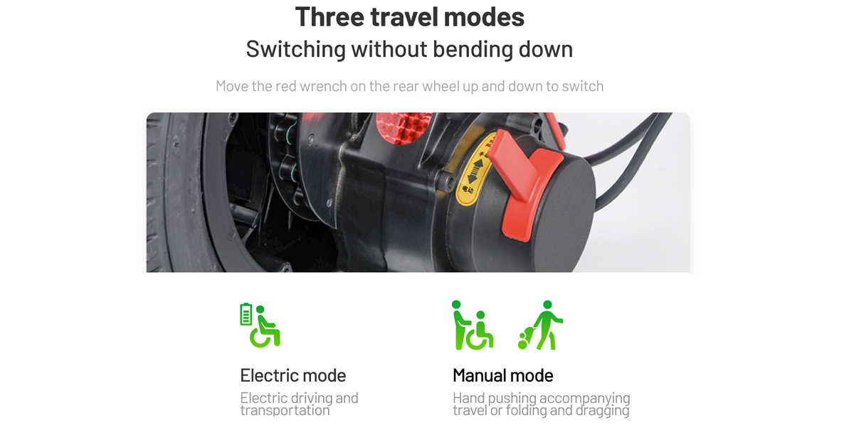 JBH Sedia a rotelle elettrica portatile