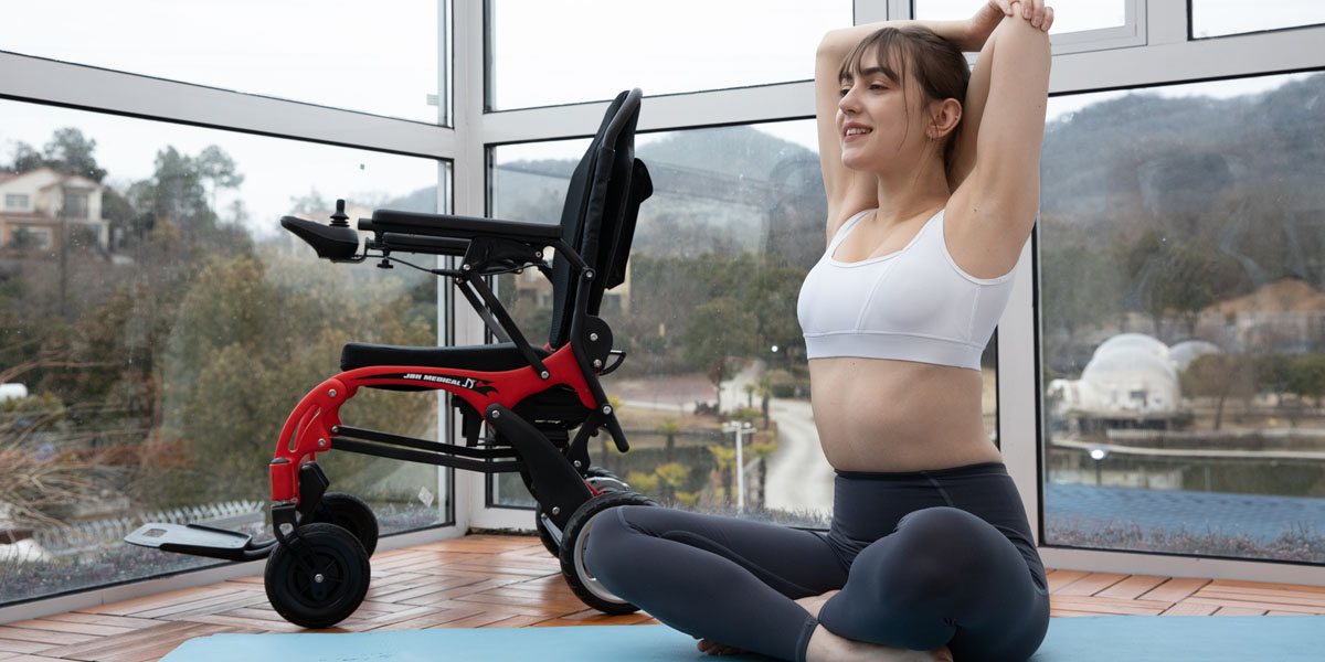 JBH sedia a rotelle elettriche in fibra di carbonio