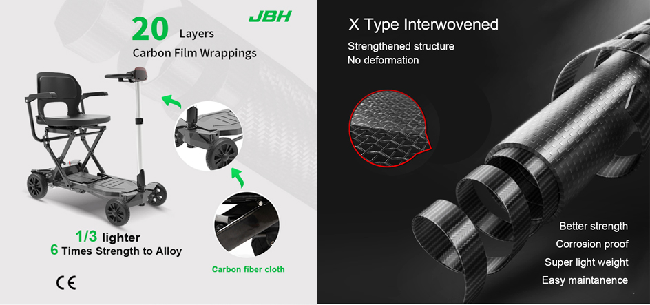 Scooter per mobilit&agrave; in fibra di carbonio