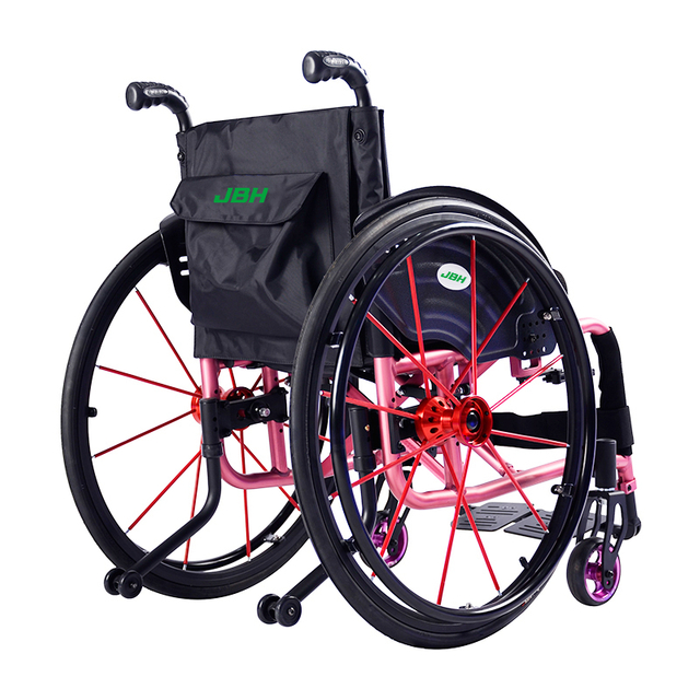 JBH sedia a rotelle sportiva leggera rosa S002